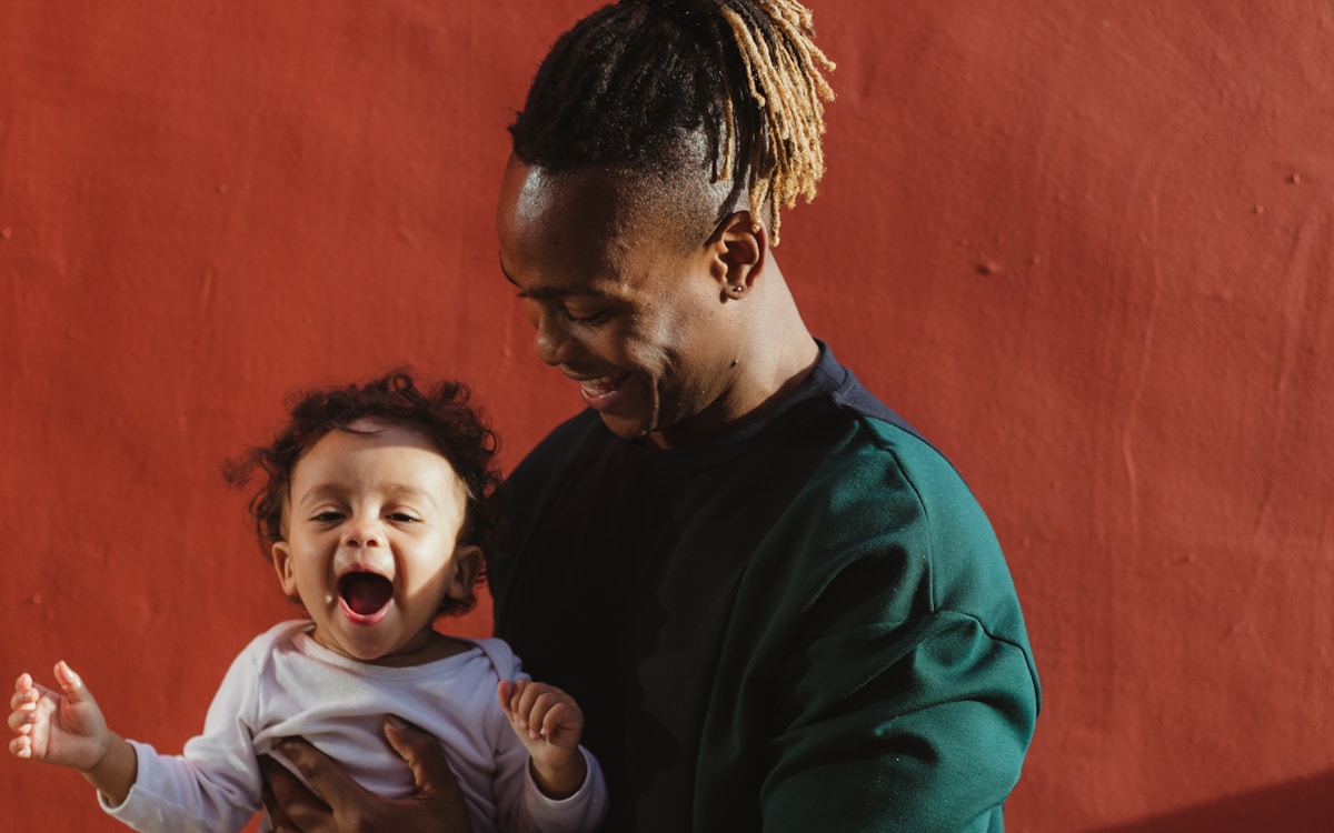 Father spending quality time with young child